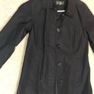 EDDIE BAUER Black Trench Coat, Women’s Trench, Simple Trench, Long, Medium